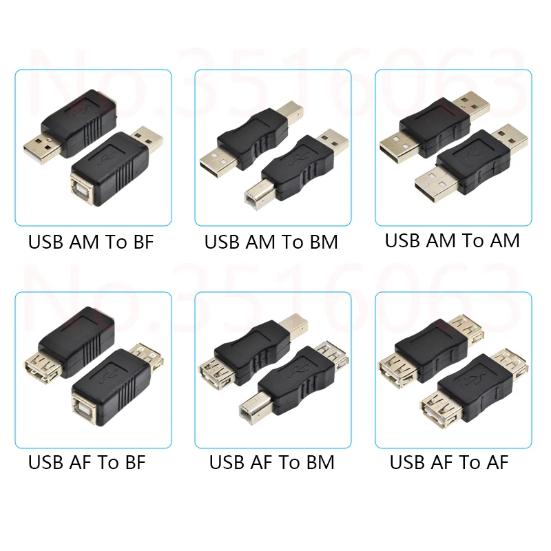 1/2/5PCS USB2.0 A Male & A Female to B Female Printer Print Converter Adapter Connector USB 2.0 Port Retail wholesale USB 2.0