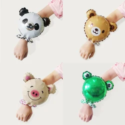 10pcs Mini Animals Foil Balloons Cartoon Pig Frog Panda Hand Decoration Ballon Photo Props Bracelet Toys Birthday Party Supplies