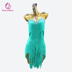 2026 Latin female Competition Dress New Dance Skirt Women's Ball Clothes Sport Fringe Suit Girls Sexy Midi Evening Long Costume