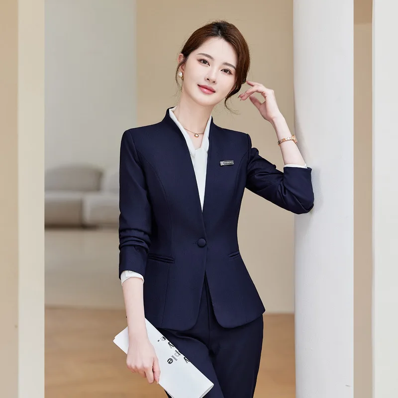 High-End Business Suit Women's Autumn and Winter Temperament Goddess Style Hotel Manager Workwear Jewelry Shop Workwear Suit