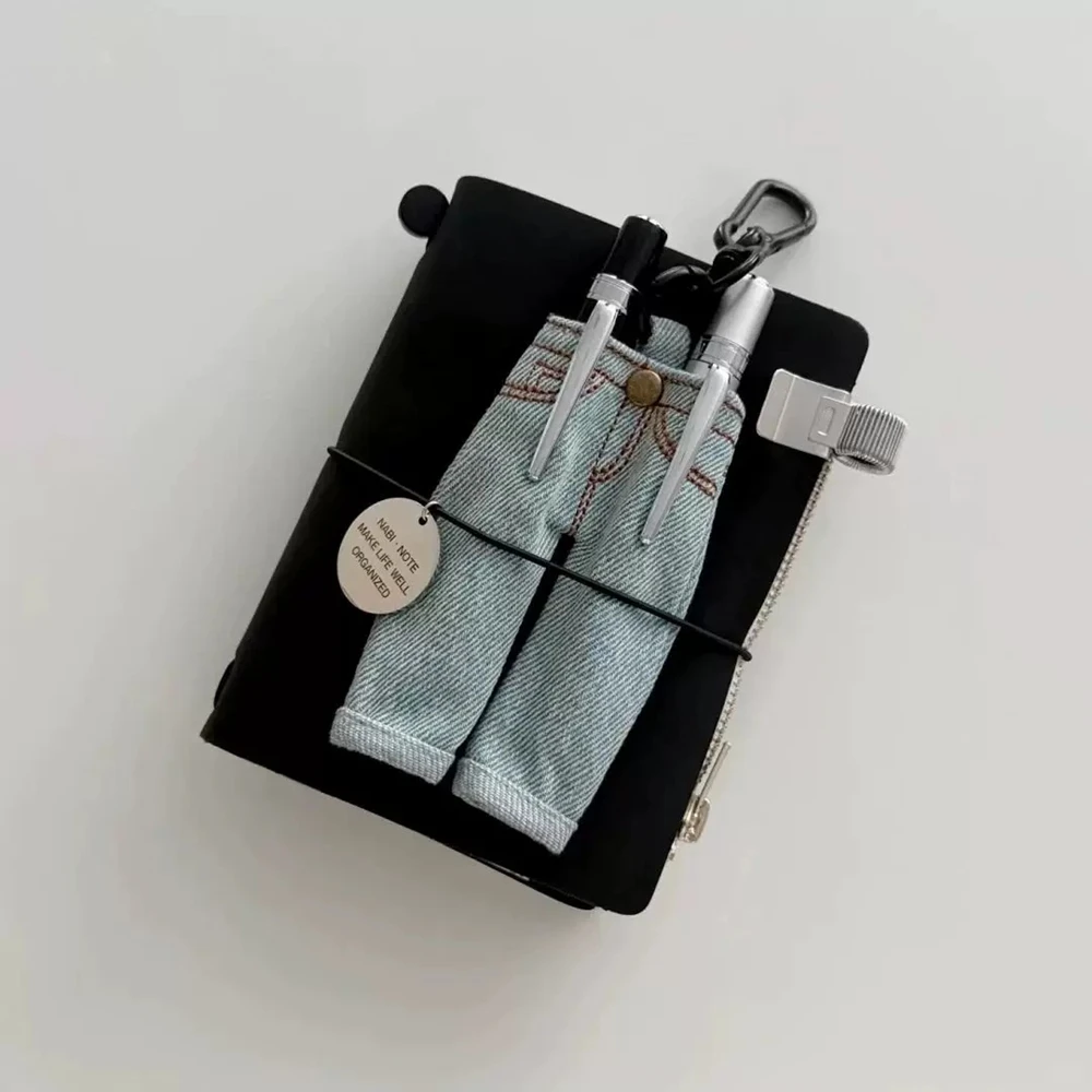 Creative Jeans Pen Insertion Pencil Case Cowboy Keychain Mini Hanging Accessories Pendant Bag Hanging Bag Creative Accessories