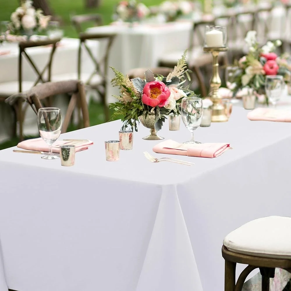 مفارش طاولة مستطيلة 8 عبوات من نسيج البوليستر القابل للغسل، أغطية طاولة متينة مقاومة للتجاعيد وحفلات الزفاف والولائم #5