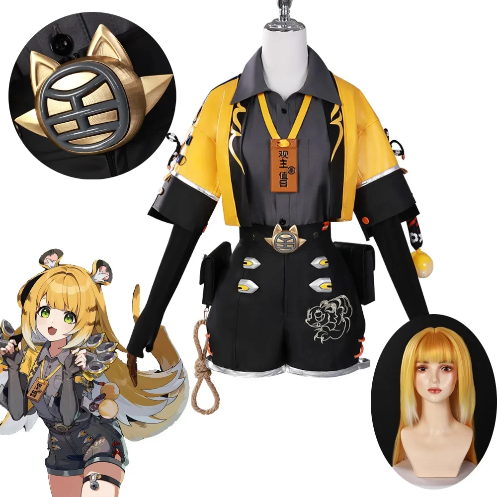 

2025 Game Zenless Zone Zero Ju Fufu Cosplay Costume Full Set Outfits ZZZ Ju fufu Cosplay Uniforms Wig Shoes Tails Hot SALE