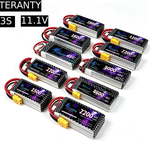 1PCS TERANTY RC Lipo 7.4v 11.1V 2S 3S 1500mAh 1800mAh 2200mAh 3000mAh 4200mAh 5600mAh 7200mAh Battery Battery XT60-T Deans Plug