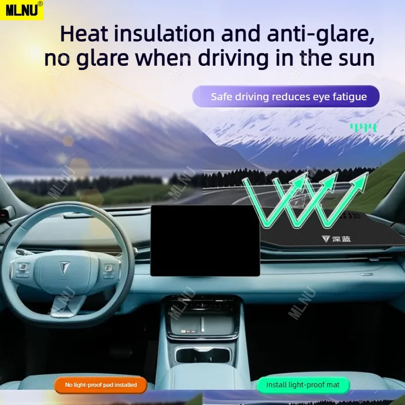 حصيرة مضادة للوهج للوحة القيادة لملحقات CHANGAN Deepal S05 2024/2026 جلد فاخر من الألياف الدقيقة مضادة للانزلاق ومقاومة للأوساخ