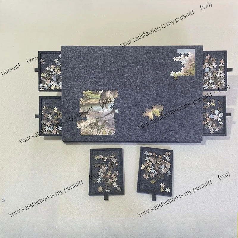 

Puzzle Table with Stand Cover 6 Drawers Portable Puzzle Table Puzzle Felt Board
