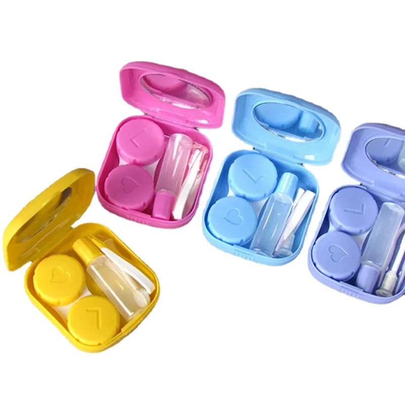 Cartoon Fruit Case Contactlens Kit Contactlenzen Case Met Pincet Contact Applicator Oplossing Fles Lenshouder Spiegel