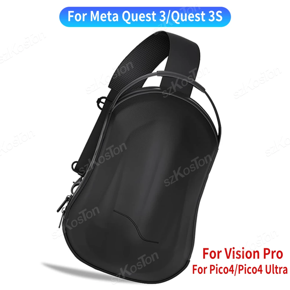 VR Carrying Case for Meta Quest 3 Travel Storage Bag Crossbody Sling Backpack for Quest 3S Quest 2 Pico 4 VR Headset Accessories