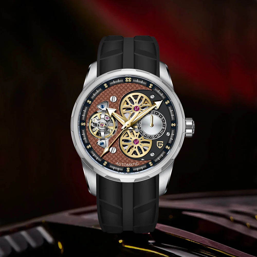 

PAGANI DESIGN мужские часы роскошные автоматические часы с турбийоном мужские автоматические наручные часы AR сапфировые полые водонепроницаемые светящиеся