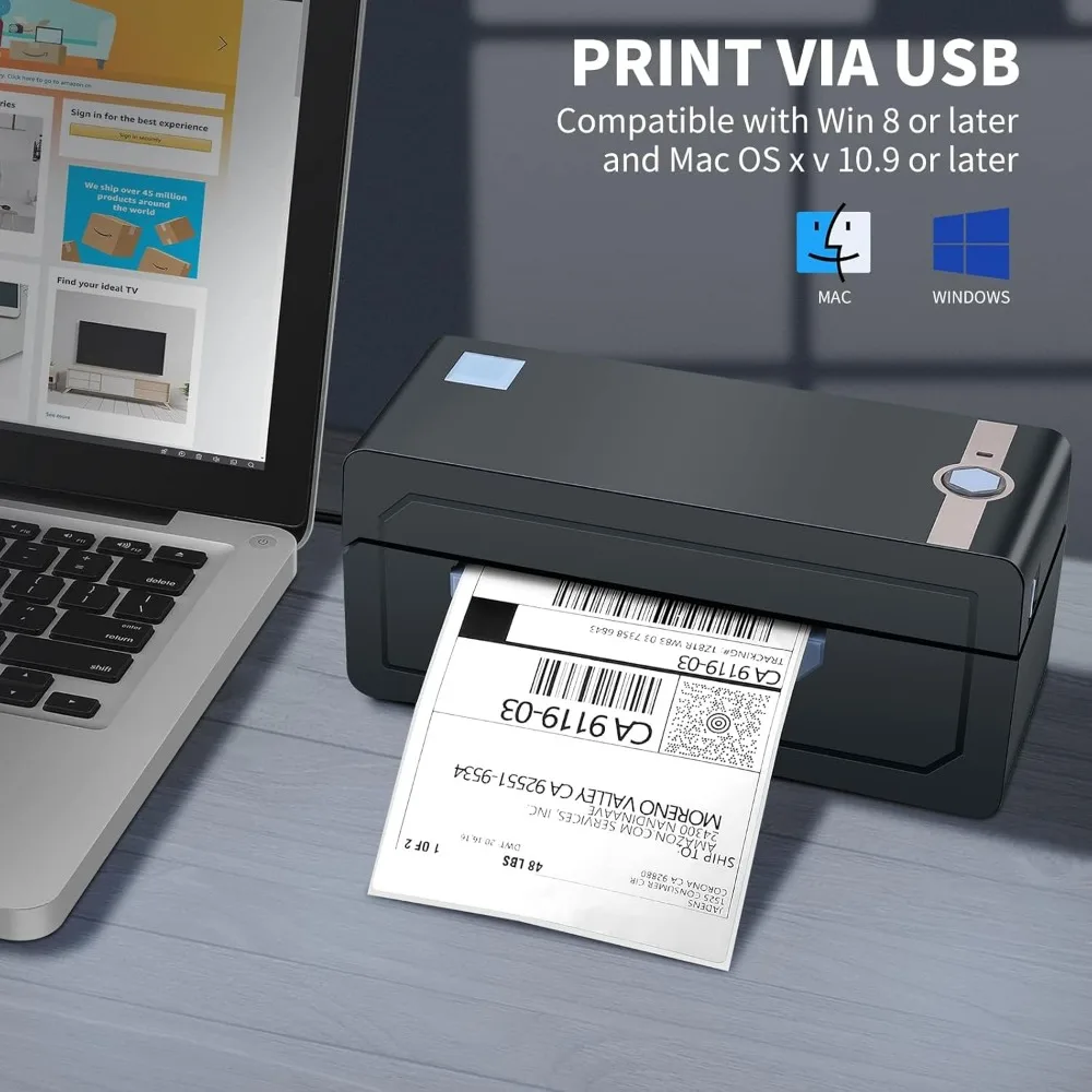 

Bluetooth Thermal Shipping Label Printer – Wireless 4x6 Shipping Label Printer, Compatible