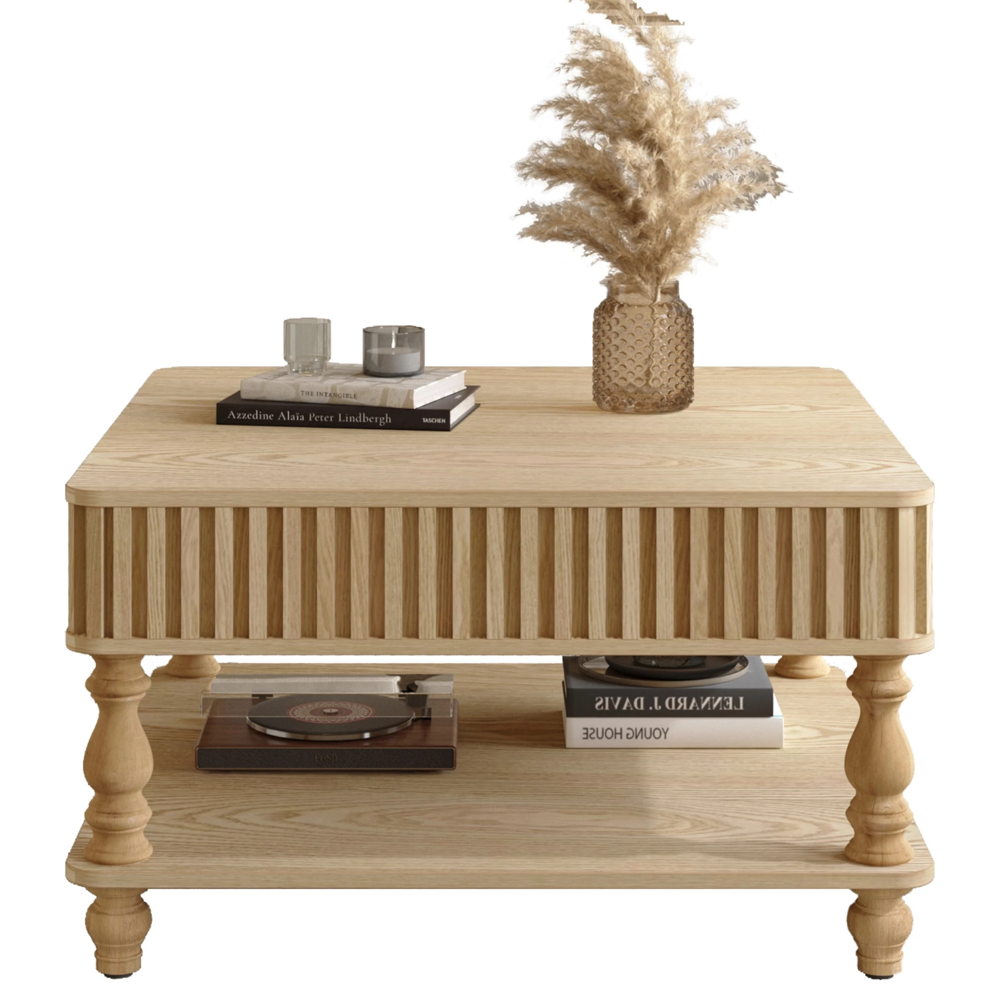 # Modern Decorative Coffee Table Hidden Open Storage Hydraulic Raising Mechanism For Living Room