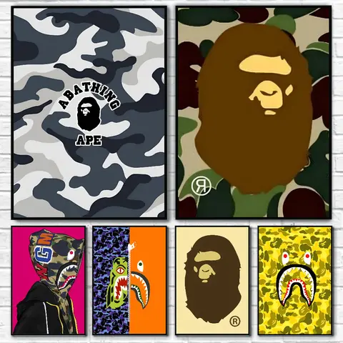 1PC 인기있는 추상 상어 머리 B-BAPE 포스터 자기 접착 아트 방수 종이 스티커 커피 하우스 바 룸 벽 장식 Best5 1PC 인기있는 추상 상어 머리 B-BAPE 포스터 자기 접착 아트 방수 종이 스티커 커피 하우스 바 룸 벽 장식 Best5