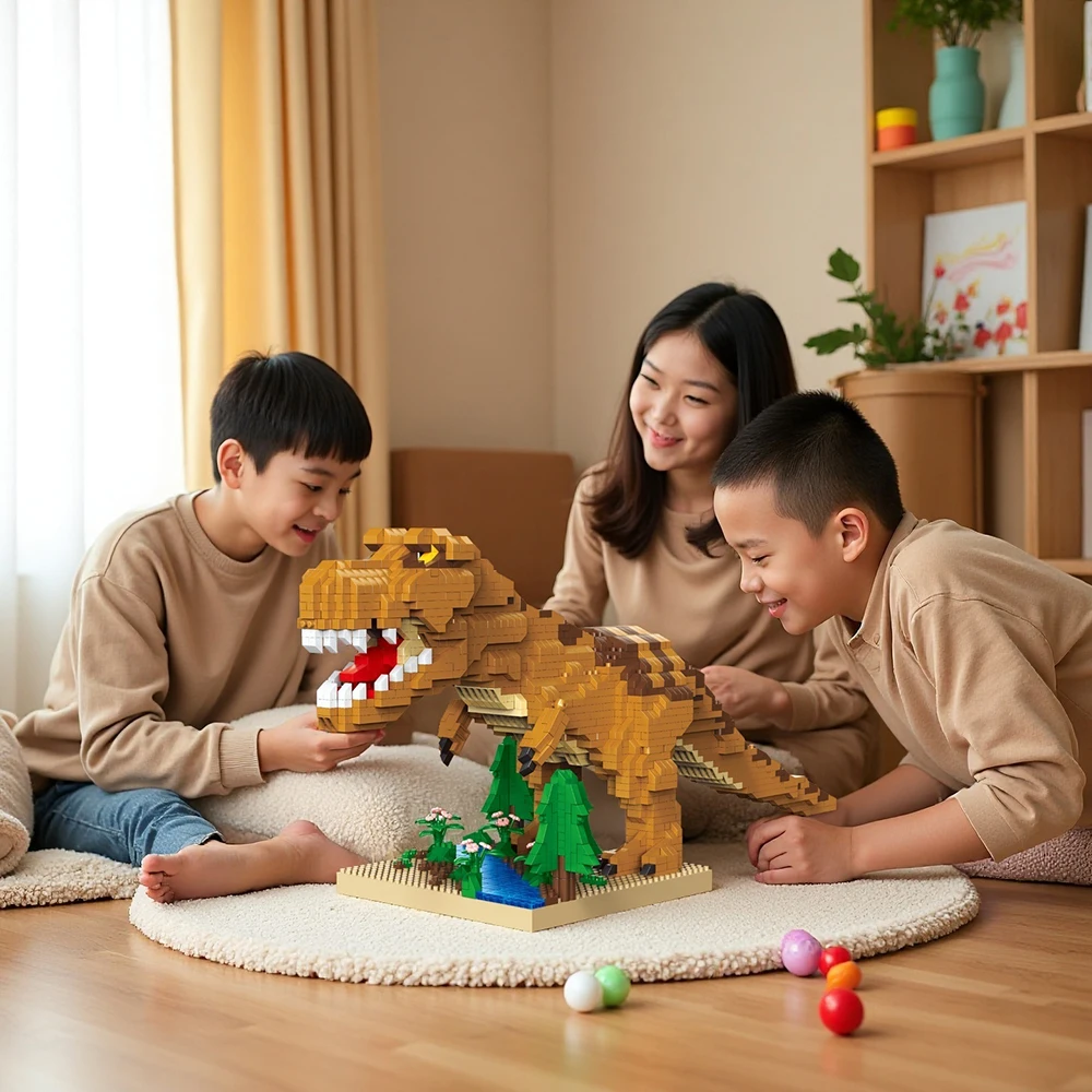 T-Rex Plesiosaurier Dinosaurier Mikro-Bausteine Spielzeug – Kreatives Lerngeschenk für Kinder, Geburtstagsparty-Geschenk, Weihnachtsbaumschmuck – Detail 12