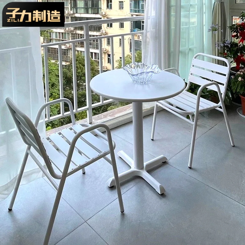 Zili aluminum alloy balcony, small table and chairs, courtyard outdoor sunscreen,