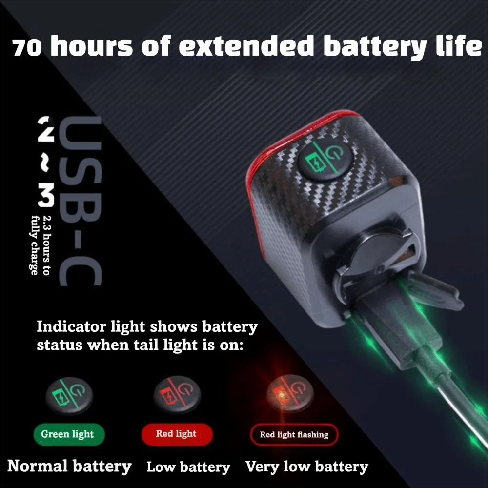 Waterproof Bike Tail Light Four Lighting Modes Wacky Bicycle Rear Taillight Has Recognizability Light Up Turning Rate