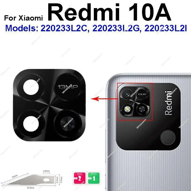 For Xiaomi Redmi 9 9A 9C 9T 10 Prime 10C 10A 10 2022 12C 4G 5G Rear Camera Lens Galss Back Camera Glass Lens Repalcement