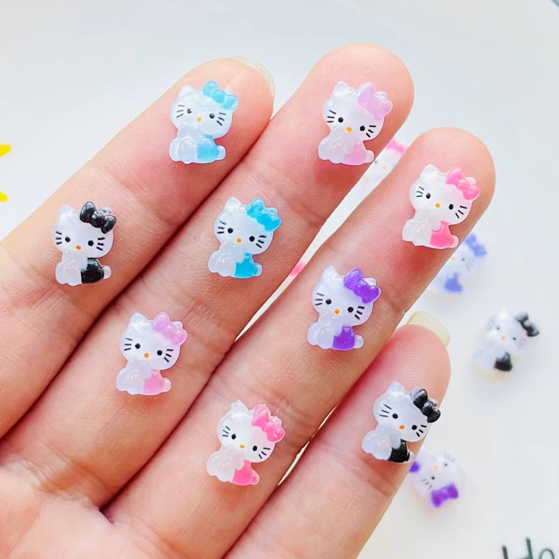 50 Pcs New Cute Mini 9*11mm Resin Little Cat Series Flatback Ornament Jewelry Making Manicure Hairwear Accessories