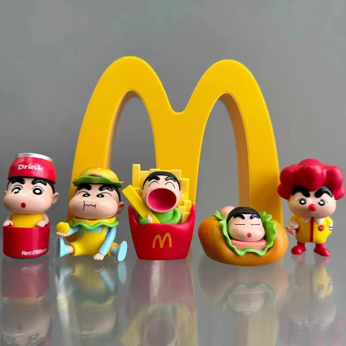 

1set Burger Crayon Shin Chan Handmade Cute New Help McDonald's Burger Cola Shin Chan Car Ornament Girl's Gift Toys