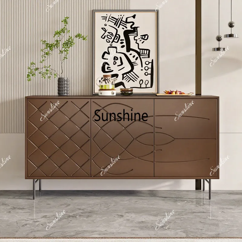Medieval entrance cabinet entry door carving dining side living room storage decoration