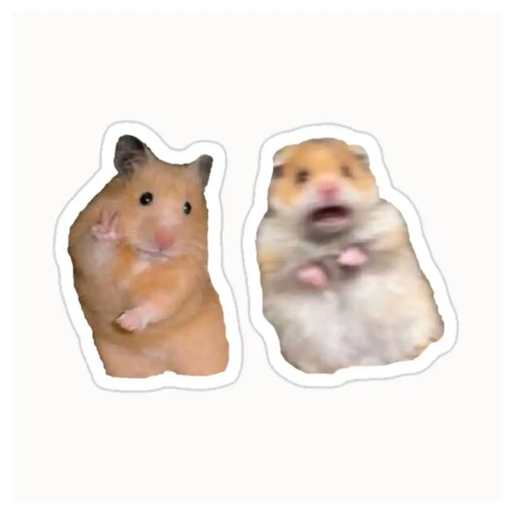 Peace Sign And Screaming Hamster Waterproof Stickers For Decorating Car Windows Motorcycles And Computers.