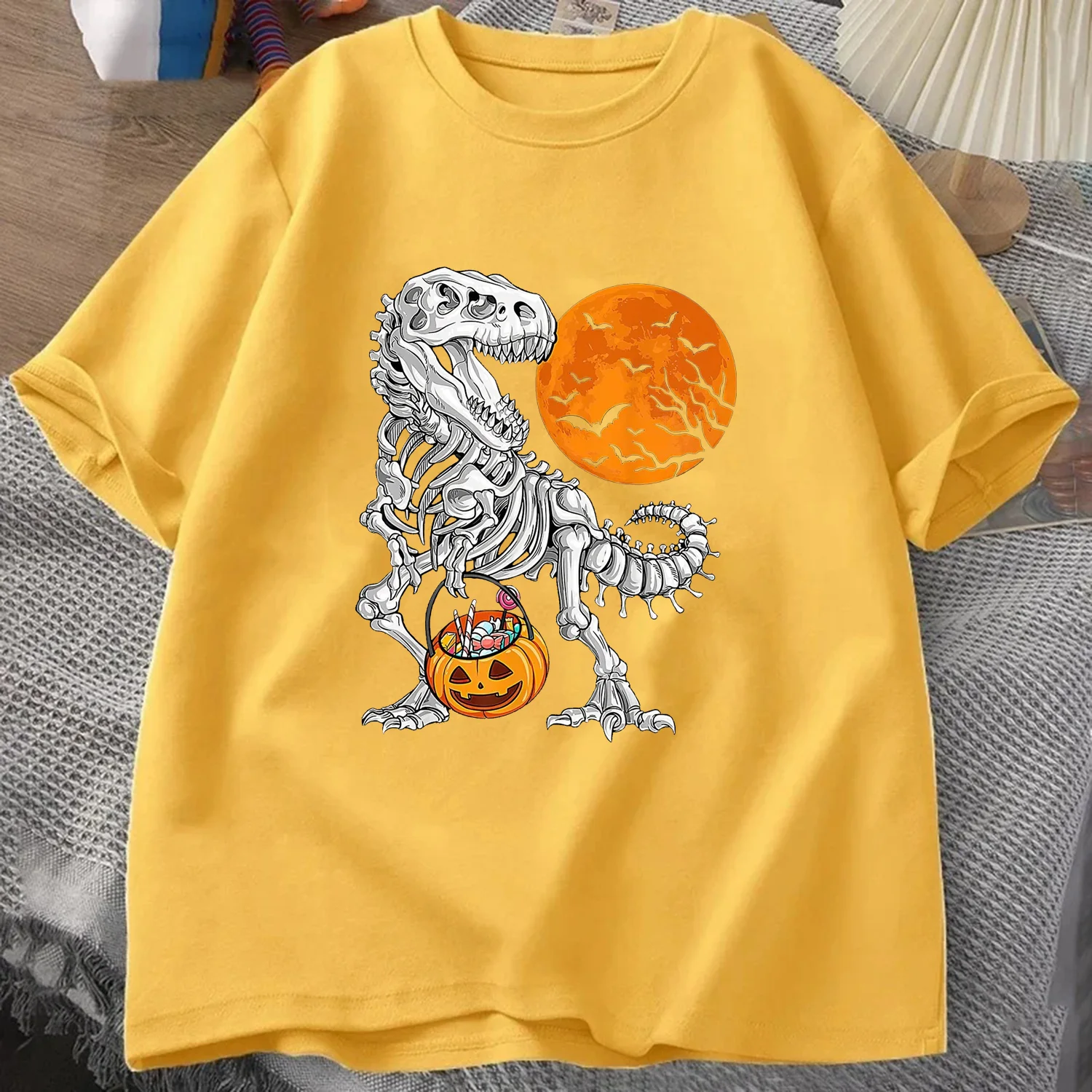 ديناصور هالوين تي شيرت رجالي الصيف رياضية س الرقبة البلوز قصيرة الأكمام بلايز القطن ملابس رياضية كاجوال موضة الشارع الشهير #2