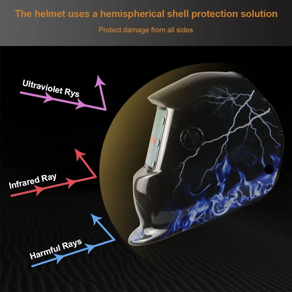 Welding Helmet, Solar Power Auto Darkening Welding Helmet, Adjustable Shade Range 4/9-13 for Mig Tig Arc Welder Mask