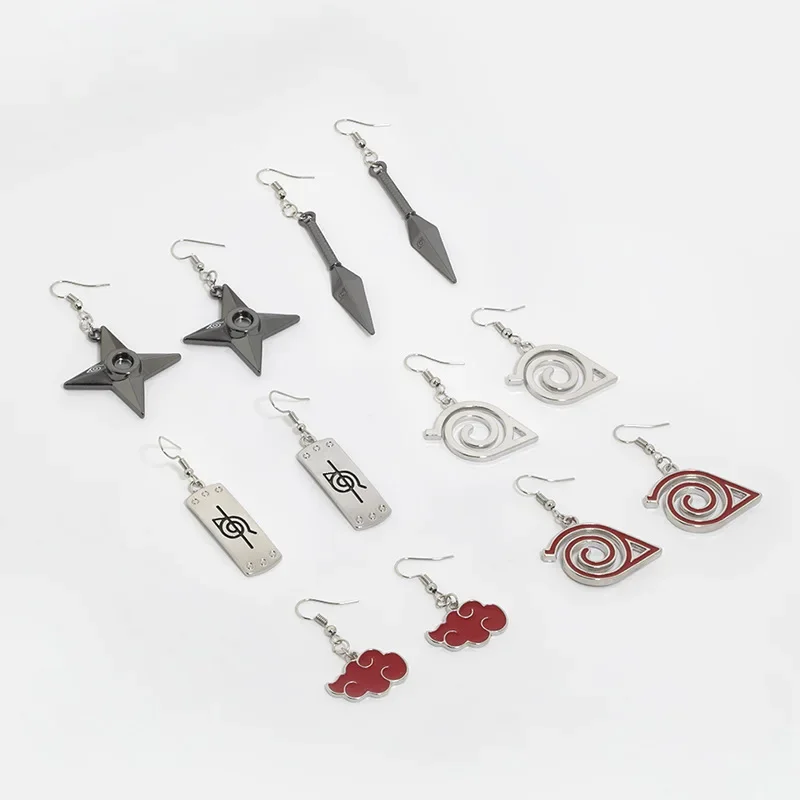 Anime Naruto Jewelry Earrings Drop Accessories Sharingan Akatsuki Cosplay Party Pendant Drop Earrings Toys for Women Men Gifts