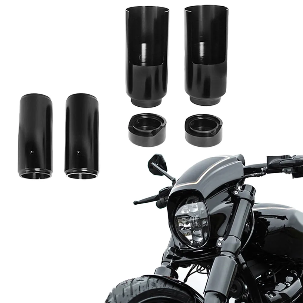 

Motorcycle Black Front Fork Cover Tube Cap Set Aluminum For Harley Softail Breakout FXBR FXBRS 2018 2019 2020 2021