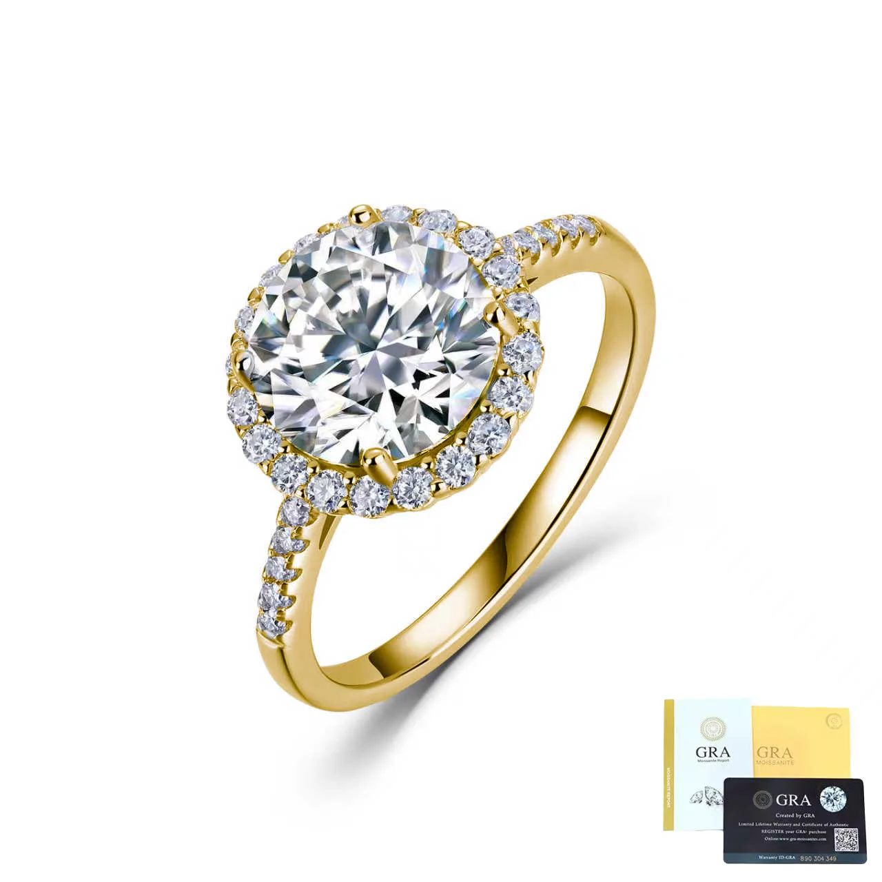 AETEEY 3 Carat S925 Silver Moissanite Ring Halo Setting Sparkling Luxury Women Engagement Finger Jewelry