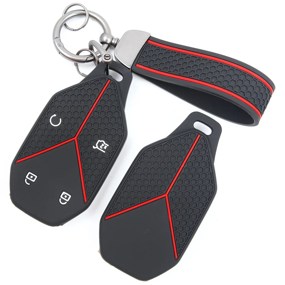 For BYD Formula Leopard 5 Leopard 8 Titanium 3 Titanium 9 Fang Cheng Bao Protective Silicone Remote Key Case Buckle Loop Holder
