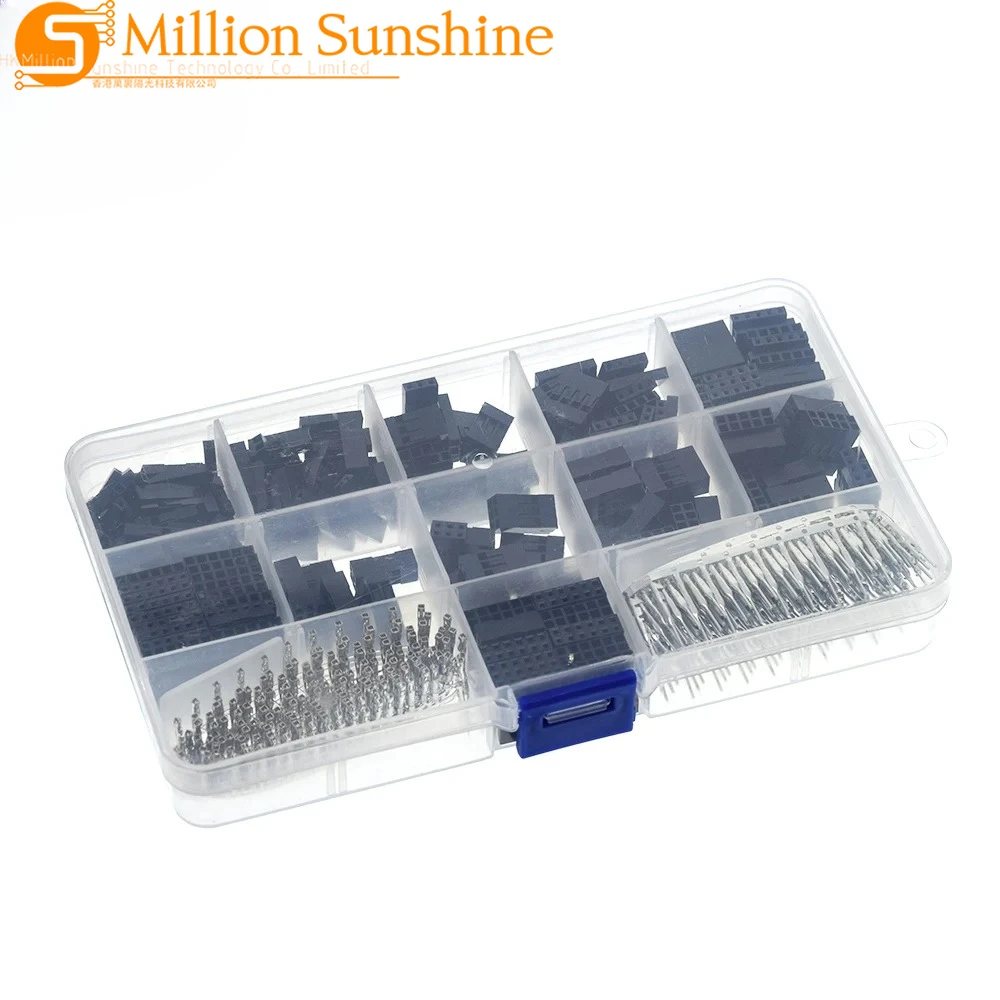 620pcs/set 2.54mm Male + Female Dupont Wire Jumper Line Cable 1/2/3/4/5/6/8 Pin Header Connector Electronic DIY Kit