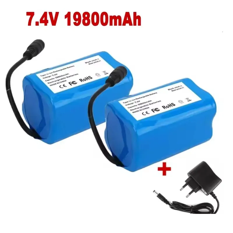 Аккумуляторная батарея Li-ion T188 2011-5 T888 V007 H18 C18 2S2P 7.4V 20000mAh для радиоуправляемых моделей/батарея для лодок для прикормки с дистанционным управлением