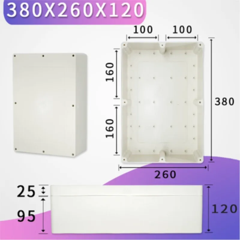 

1 шт. 380x260x120 мм АБС-пластик водонепроницаемый наружный терминал кнопка питания