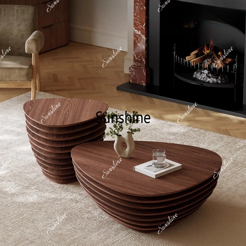 

Medieval solid wood special-shaped coffee table living room home retro high-end coffee table