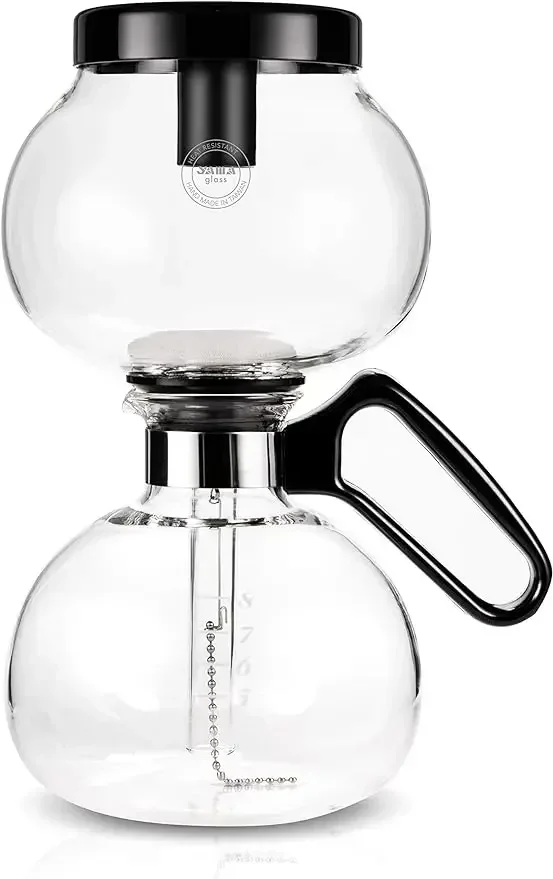 8-Cup Stovetop Siphon Coffee Maker, 24 Oz Vacuum Brew, Heat-Resistant Borosilicate Glass