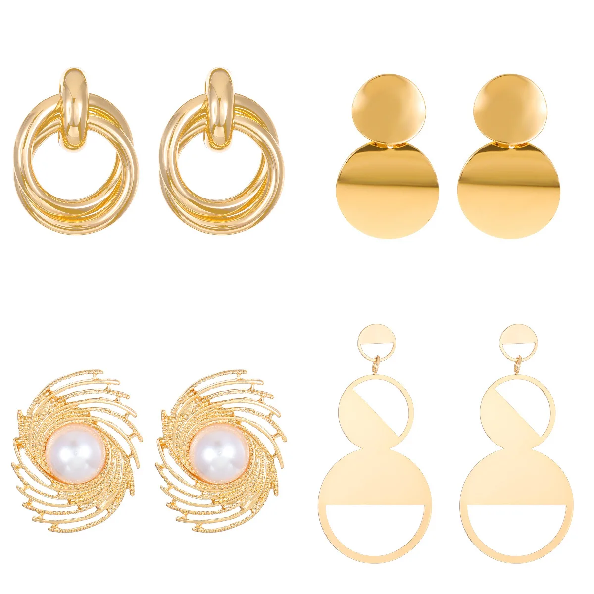 Vintage Fashion Big Gold Color Earrings For Women Metal Earing Jewelry 2026 Trending Women's Exaggerated Stud Earrings Kolczyki