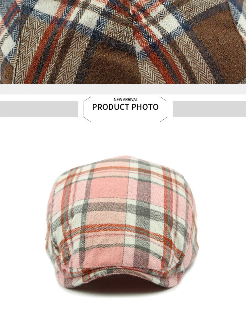 HT4697 Baskenmützen Frühling Herbst Herren Damen Kappen Vintage Künstler Maler Karierte Baskenmütze Männlich Weiblich Ivy Flatcap Verstellbare Baskenmützen – Detail 6