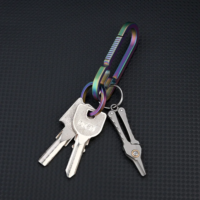 55MM Titanium Alloy MINI Scissors Buckle Nose Hair EDC Tool Snap Lock Scissors Eyebrow Trimming Tool Outdoor Portable Scissors