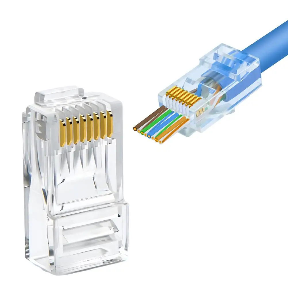 Category 5e Through-hole Plug Unshielded Plug Rj45 Cat5 Connector For Rj45 Perforated Crystal Network Cable P3u3