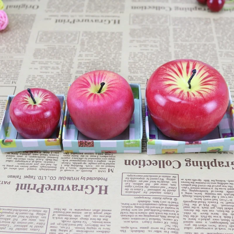 1 Pcs Home Red Apple Shape Modeling Techniques Scented Candles Apple Decorations Birthday Christmas Party Fruit Candles Decor