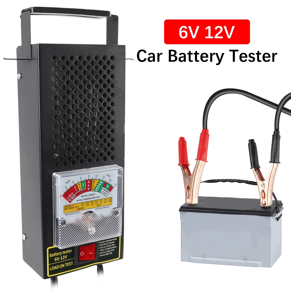 Alternador de prueba de descarga, acumulador de camión automático, probador de carga de batería de coche Universal para batería de plomo y ácido, accesorios para automóviles de 6V y 12V