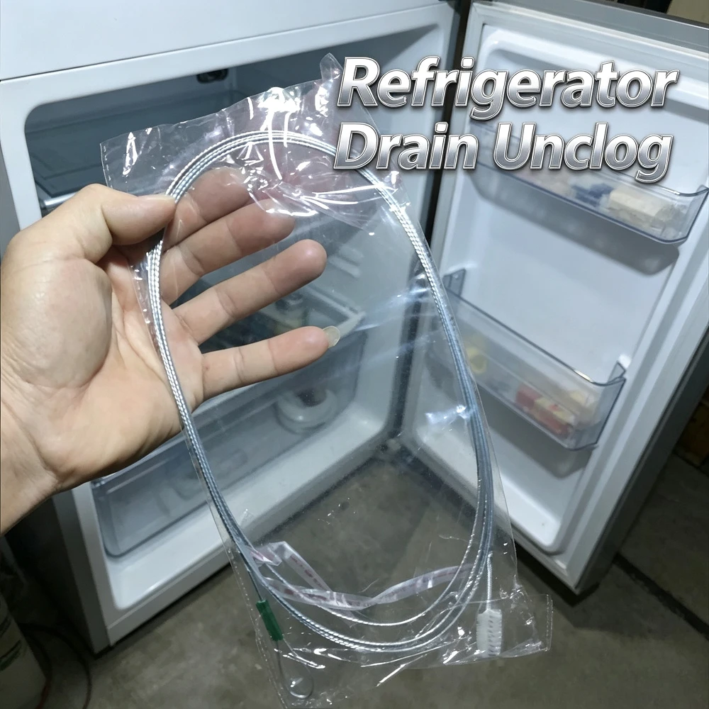1Pc Household Refrigerator Drain Dredging Tool Flexible Coil Cleaner Plus Long Scrub Brush Unclog To Clear Blocked Fridge Drain