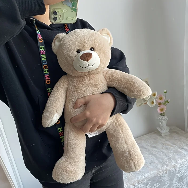 16인치 대형 베이지색 테디베어 봉제 인형 - 쿠션용 부드럽고 푹신한 봉제 곰인형, 봉제 장난감, 여자아이와 남자아이 선물