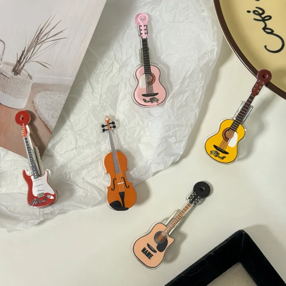 Cute Sweet Violin Hairclip Ins Alloy Duckbill Clip Side Clip Korean Style Guitar Hair Clip Daily