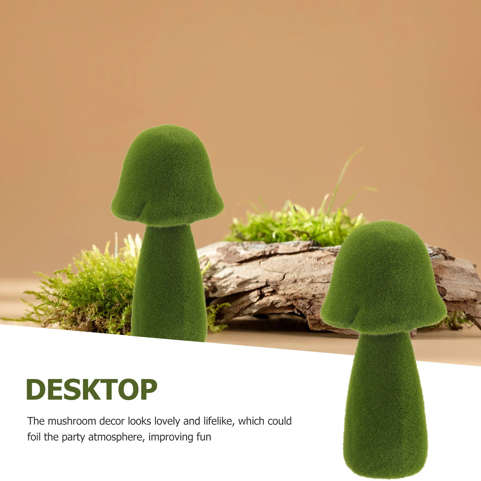 

Simulation Moss Mushroom Decor Adorable Green Flocked Garden Yard Art Exhibition Lovely Design No Watering Pruning Outdoor