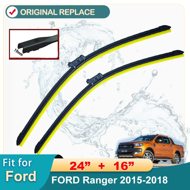 

Car Wiper Blade Window Windscreen Windshield Wipers Blades Button Arm Auto Accessories For FORD Ranger 24''+16'' 2015-2018