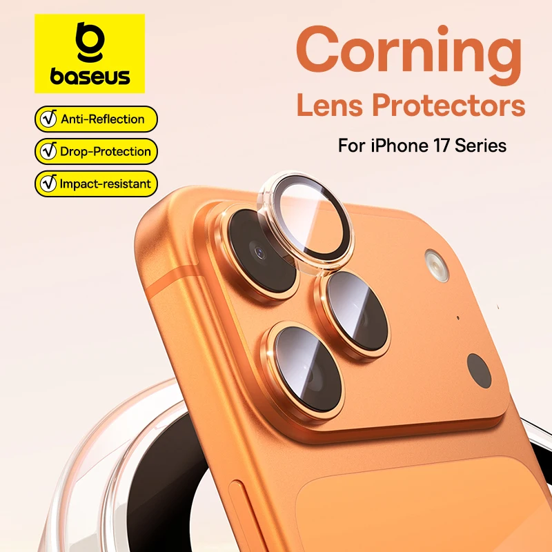 Baseus Lens Screen Protectors for iPhone 17 Pro Max 17 Air 17 Pro Anti-Reflection Clear Display Corning Tempered Glass Lens Film