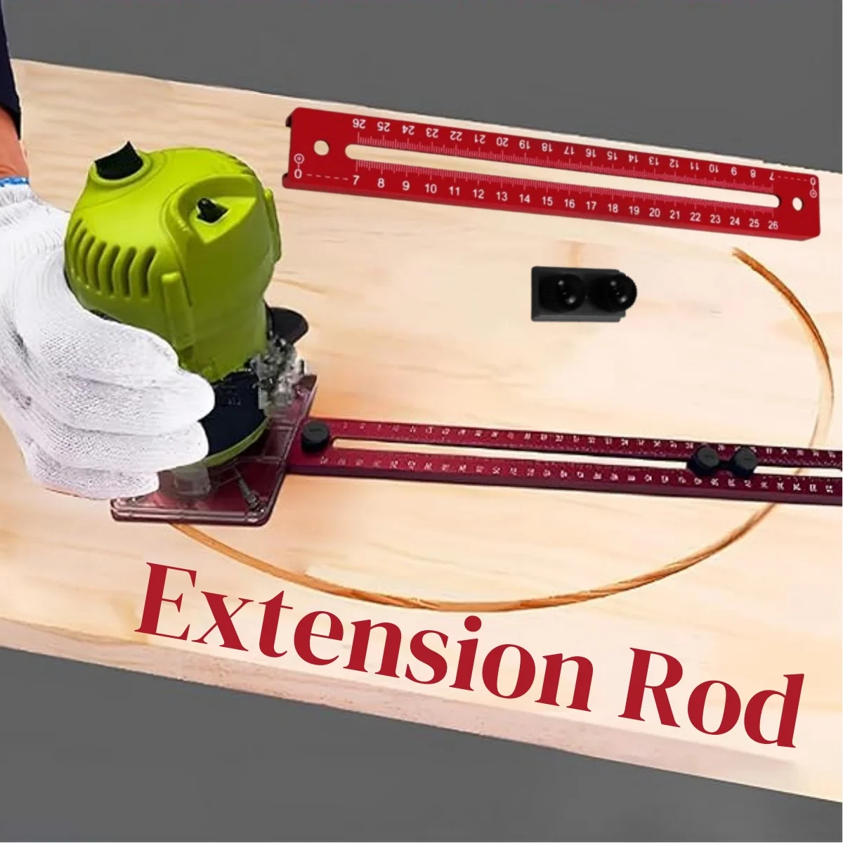 Extended Metric Router Milling Groove Bracket Extension Rod, Woodworking Edge Trimming & Milling Round Adjustable Slotting Tool