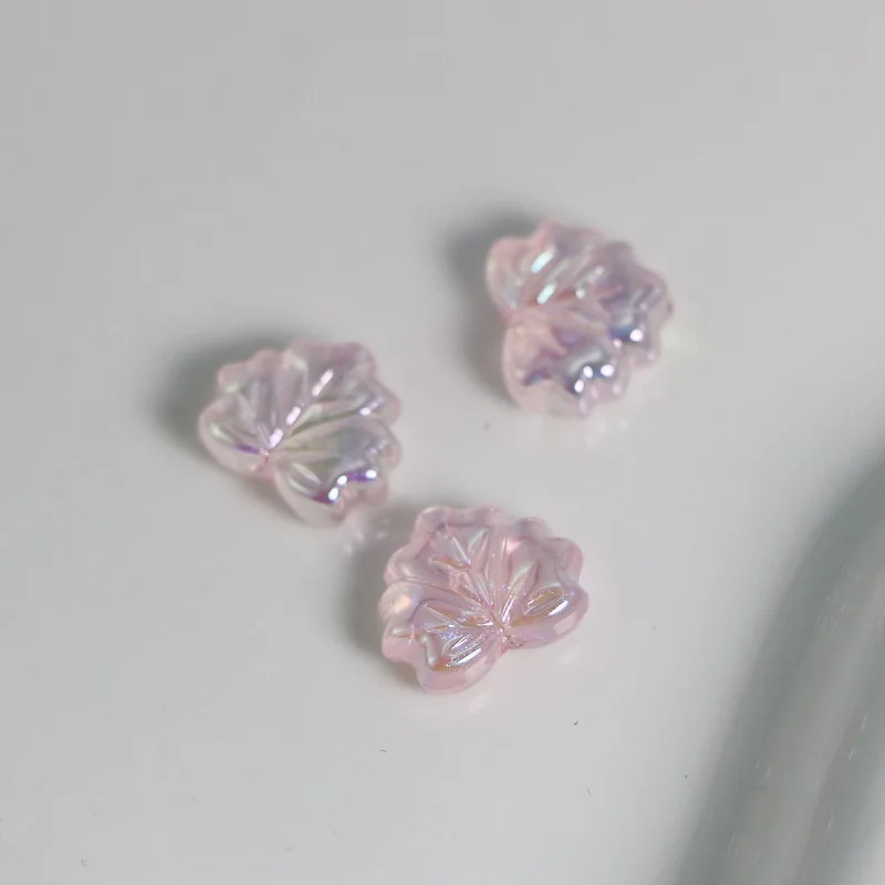 Maple Leaf Transparent Beads For Jewelry Making Bracelet Pet Necklace Hair Rope DIY Decorations Phone Chain Kechain Accessories