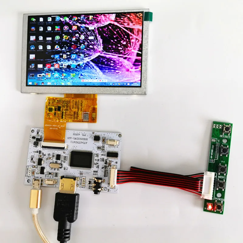 Imagem -03 - Capacitivo Touch Display Module Kit Módulo Lcd Hdmi para Raspberry pi 3b 4b Carro Raspberry pi Micro Usb 5v 800x480